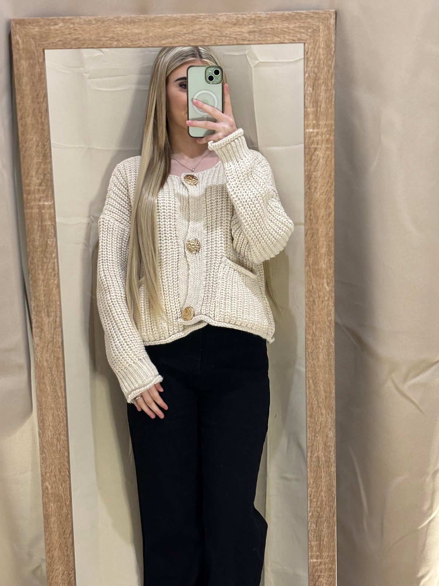 Gilet en grosse maille épaisse beige