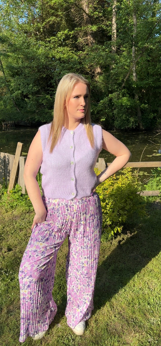 Pantalon imprimé Vicky lilas ( précommande)