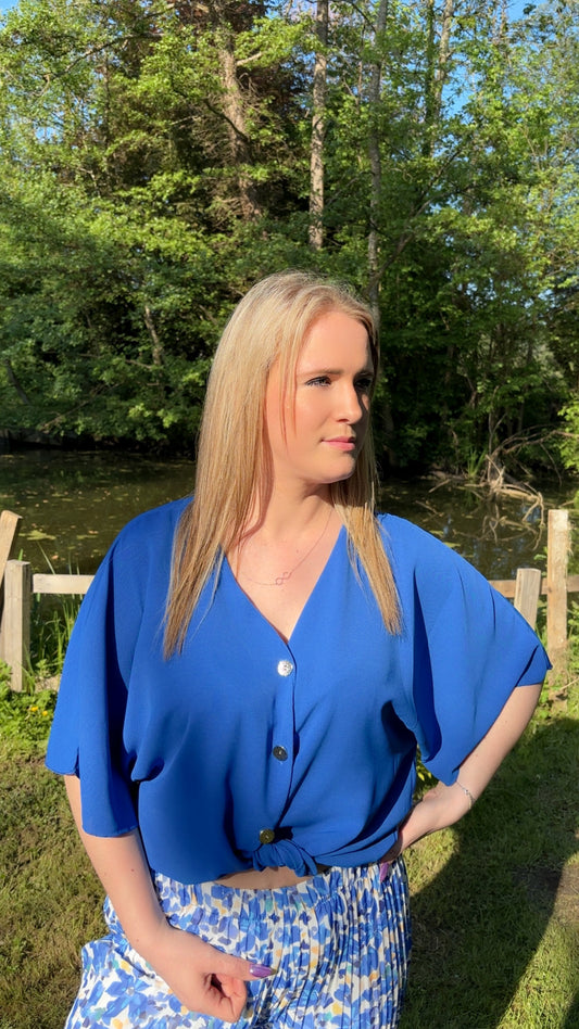 Blouse oversize Nina bleu roi