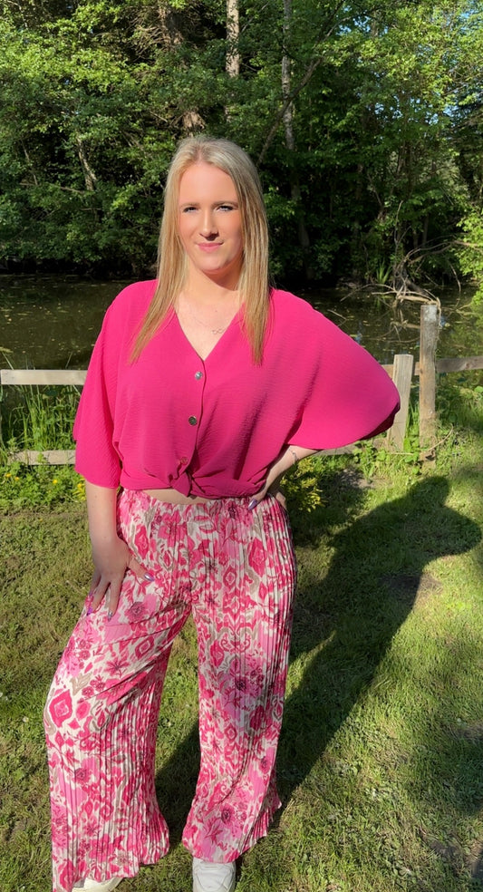 Pantalon imprimé Vicky rose ( précommande)